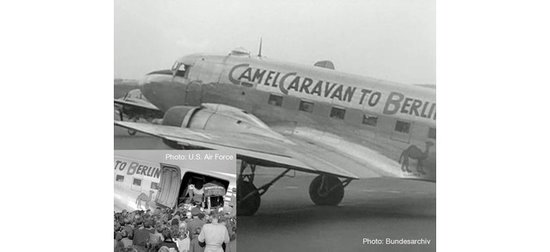 Douglas C-47A Skytrain -  U.S. Army Air Force 86th Wing, 525th Fighter Squadron, Neubiberg AB "Camel Caravan" - Berlin Airlift 70th Anniversary Edition SNAPFIT